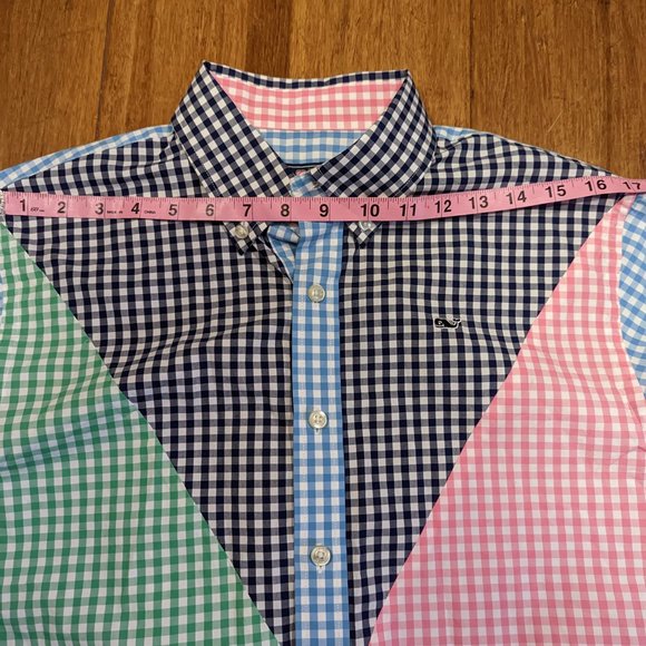 Vineyard Vines Whale Gingham Harbor Party Lights Button Down -Boys X… - Picture 10 of 12